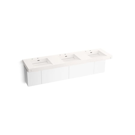 Kohler Constellation 90In Wall-Mount Basin Lavatory System In Designer White 81031-BPW-KCD